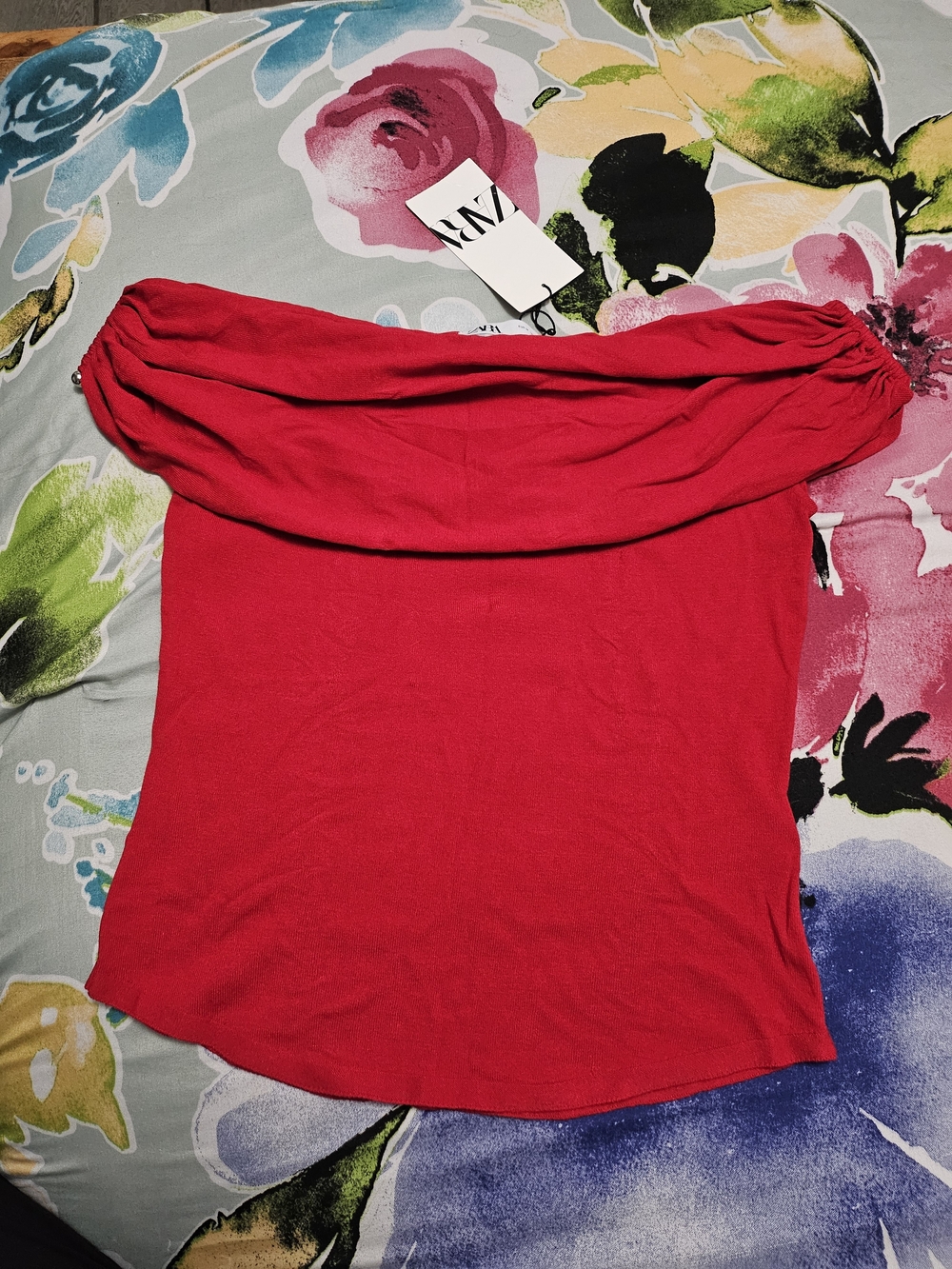 Off-Shoulder Red Women’s Top